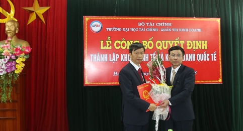 Thành lập khoa Kinh tế và Kinh doanh quốc tế, Trường Đại học Tài chính – Quản trị kinh doanh