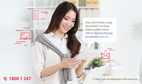 Prudential chính thức áp dụng Biên nhận thu phí điện tử