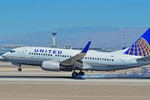 Máy bay của hãng hàng không United Airlines tại sân bay quốc tế Boston Logan, Mỹ.