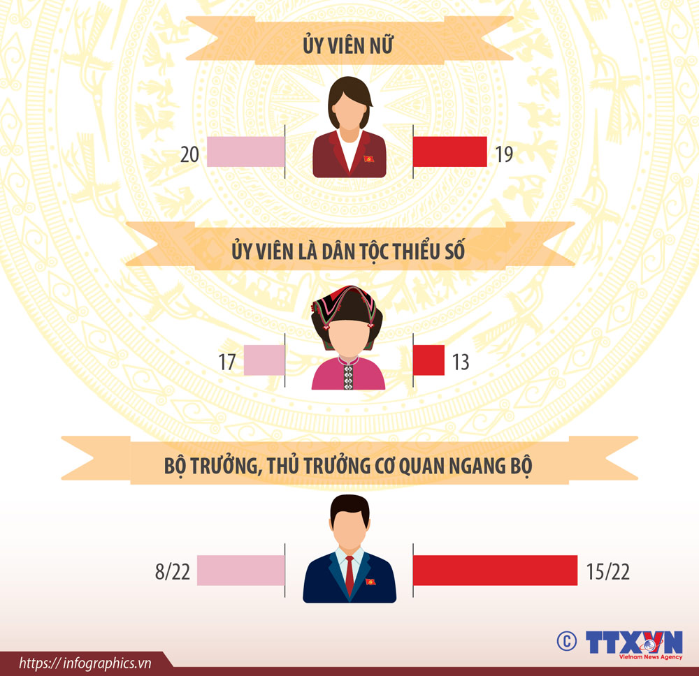 Infographics&amp;#58; So sánh cơ cấu Ủy viên Ban Chấp hành Trung ương Đảng khóa XIII 3