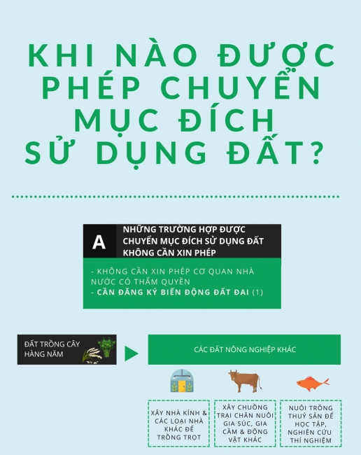 Infographics: Khi nào được phép chuyển mục đích sử dụng đất?
