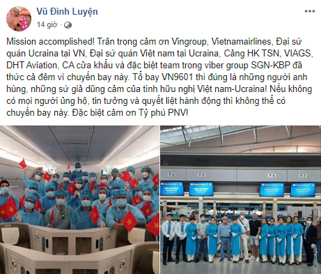 Chuyến bay nhân đạo của tỷ phú phạm nhật vượng