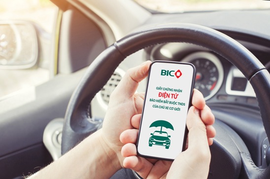 BIC cấp giấy chứng nhận điện tử bảo hiểm bắt buộc TNDS chủ xe cơ giới