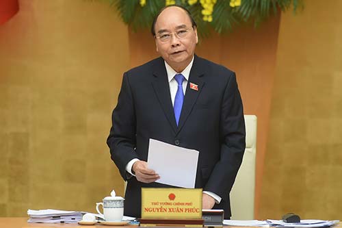 Thủ tướng Nguyễn Xuân Phúc phát biểu khai mạc phiên họp Chính phủ thường kỳ tháng 3/2021.