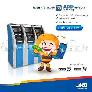 APP MBbank: Rút tiền ATM không cần thẻ