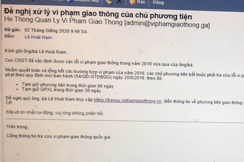 Cảnh báo thủ đoạn lừa đảo xử lý vi phạm giao thông để chiếm đoạt tài sản