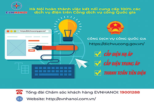 Dịch vụ điện trên Cổng dịch vụ công Quốc gia.