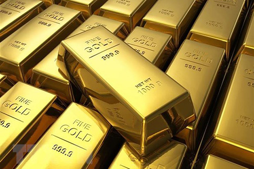 Vàng miếng được trưng bày tại ngân hàng Deutsche