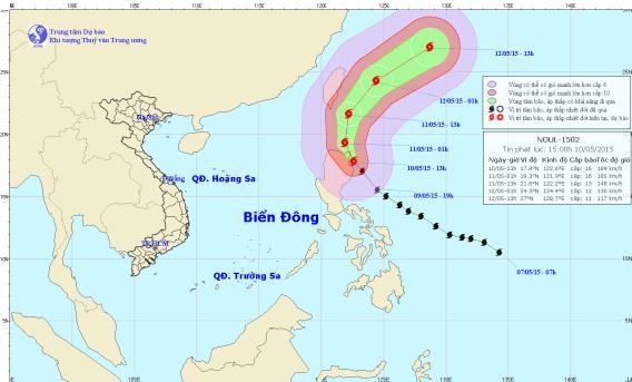 Siêu bão Noul có sức gió giật cực mạnh, lên đến trên cấp 17