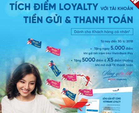 Tích điểm Loyalty với tài khoản tiền gửi và thanh toán