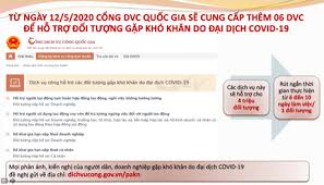 Cổng dịch vụ công Quốc gia hỗ trợ người dân, DN gặp khó khăn do COVID