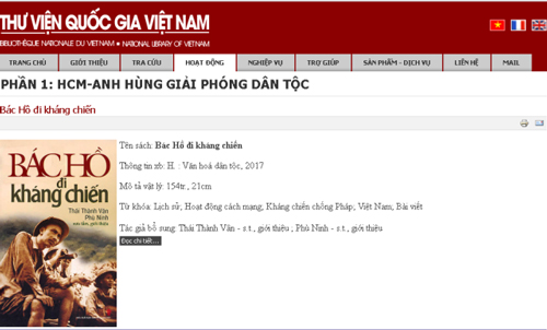 Triển lãm trực tuyến giới thiệu 500 cuốn sách về Bác Hồ