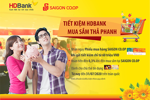 Giao dịch tại HDBank, khách hàng được hoàn tiền, tặng phiếu mua hàng siêu thị