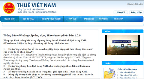 Nâng cấp ứng dụng đọc tờ khai thuế iTaxviewer 1.0.8