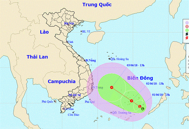 Áp thấp trên biển đang mạnh lên thành áp thấp nhiệt đới