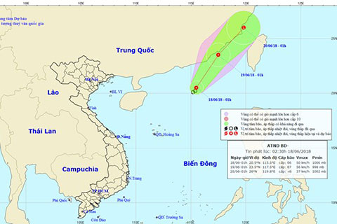 Áp thấp nhiệt đới gây biển động mạnh, Bắc Bộ vẫn có mưa dông rải rác