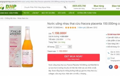 Không mua thực phẩm bảo vệ sức khỏe Fracora Placenta Drink 150.000 mg