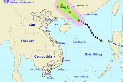 Thời tiết ngày 14/6: Trong 12 giờ tới, bão số 1 đi vào đất liền suy yếu thành áp thấp nhiệt đới