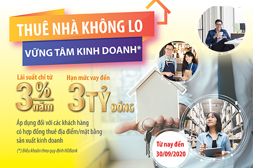 Thuê nhà không lo, vững tâm kinh doanh cùng gói ưu đãi của HDBank