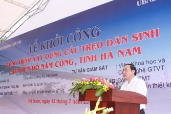 Khởi công Cầu treo dân sinh Nam Công bắc qua Sông Đáy