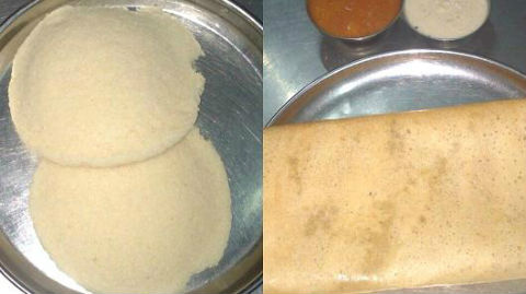 6. Ấn Độ&amp;#58; một suất Idli và dosa (gồm 2 chiếc bánh gạo hấp và một bánh làm từ bột gạo ăn với sốt đậu)