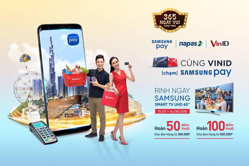 Trúng SMART TV khi thanh toán bằng Samsung Pay tại hệ thống Vingroup