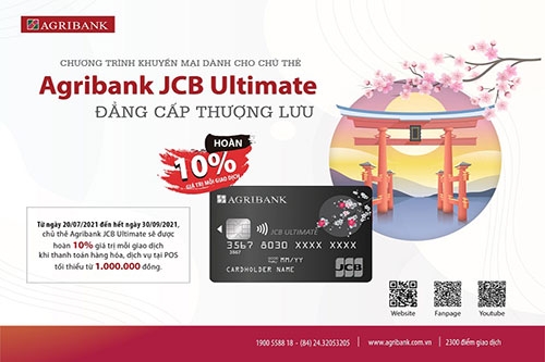 agribank hoan 10 gia tri giao dich cho chu the jcb ultimate