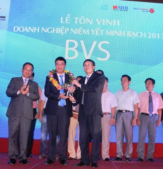 BVSC đạt Top 30 doanh nghiệp niêm yết minh bạch nhất trên HNX 2013