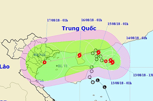 Áp thấp nhiệt đới có thể mạnh lên thành bão, hướng vào đồng bằng Bắc Bộ