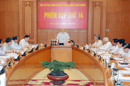 Tổng Bí thư chủ trì phiên họp thứ 14 Ban Chỉ đạo Trung ương về phòng, chống tham nhũng