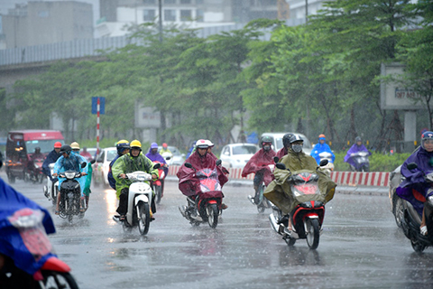 Khu vực Trung du và đồng bằng Bắc Bộ có mưa to