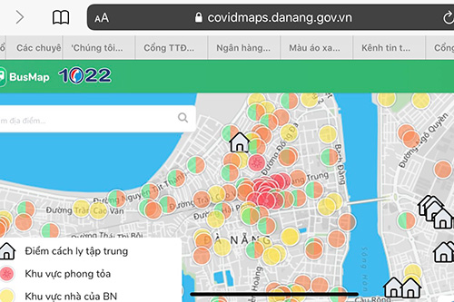Đà Nẵng đưa vào sử dụng Bản đồ thông tin dịch tễ COVID