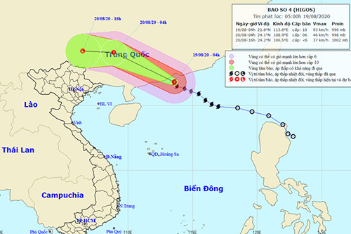 Thời tiết ngày 19/8: Bão số 4 suy yếu, mưa giông ở nhiều nơi