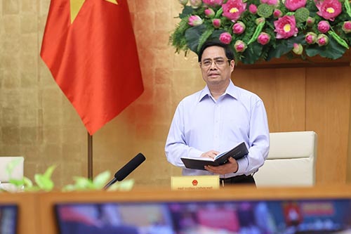Thủ tướng Chính phủ Phạm Minh Chính phát biểu tại cuộc họp.