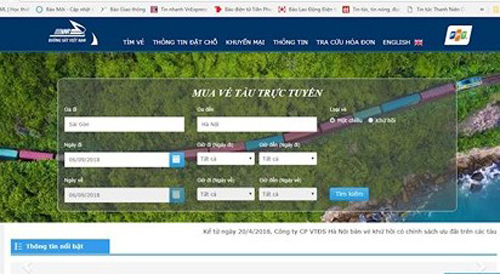 Đường sắt mở thêm website bán vé tàu