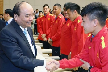Thủ tướng Nguyễn Xuân Phúc động viên ĐTQG Việt Nam trong ngày Quốc khánh 2/9