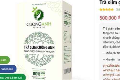 Cẩn trọng với thông tin quảng cáo Trà Slim Cường Anh trên một số website