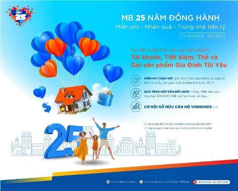 MB 25 năm đồng hành – Miễn phí – Nhận quà – Trúng nhà tiền tỷ