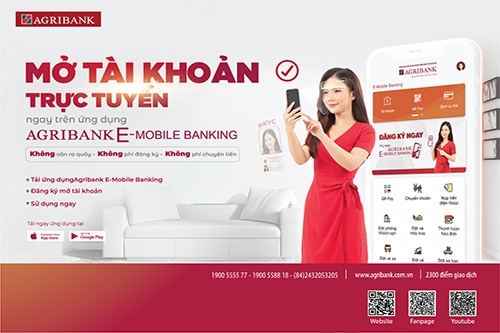 Agribank ra mắt dịch vụ mở tài khoản trực tuyến, thúc đẩy giao dịch online trong mùa dịch