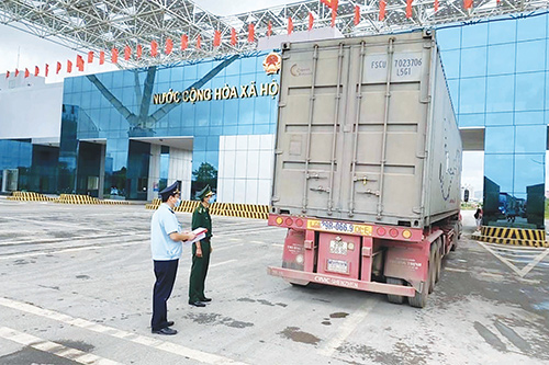 Lực lượng Hải quan và Bộ đội biên phòng Quảng Ninh giám sát và kiểm tra thông quan hàng hóa