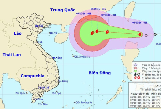 Bão số 8 đi vào Biển Đông và tiếp tục mạnh lên