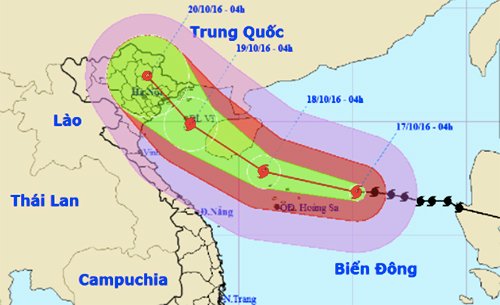 Bão giật cấp 17 tiến vào khu vực Quảng Ninh – Nam Định