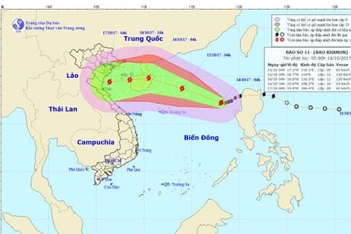 Bão số 11 đang tiếp tục mạnh dần lên, khả năng giật cấp 15