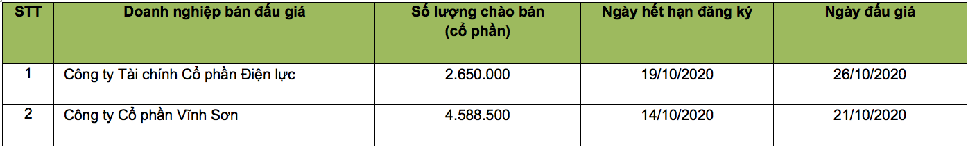 Tháng 9/2020: 100% cổ phần chào bán thành công qua HNX