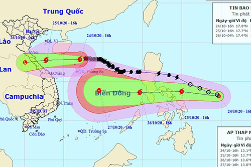 KHẨN: Bão chồng bão hướng vào miền Trung