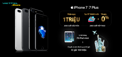 Đặt trước iPhone 7 từ hệ thống Viettel Store được giảm 1 triệu đồng