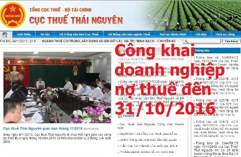 Thái Nguyên: Công khai 83 doanh nghiệp nợ thuế hơn 300 tỷ đồng