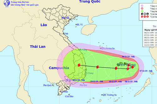 Bão số 6 di chuyển chậm về phía Đông và mạnh thêm