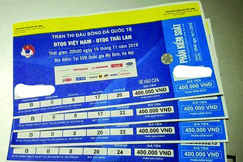 Phát hiện hơn 1.000 vé giả xem trận đấu Việt Nam-Thái Lan