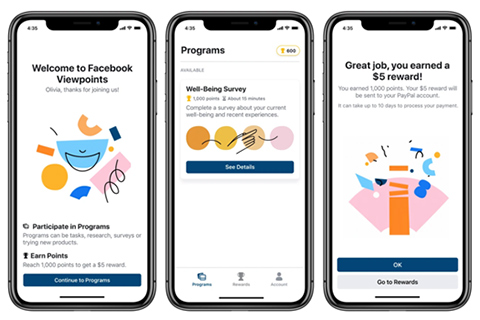 Facebook ra mắt ứng dụng trả tiền cho người dùng tham gia khảo sát